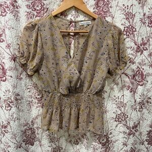Wild Jasmine Women’s Floral Peplum Blouse Size S